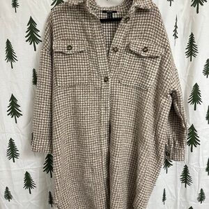 Forever 21 Brown and Cream Houndstooth Jacket